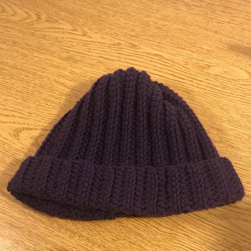 HANDMADE CROCHET PURPLE BEANIE